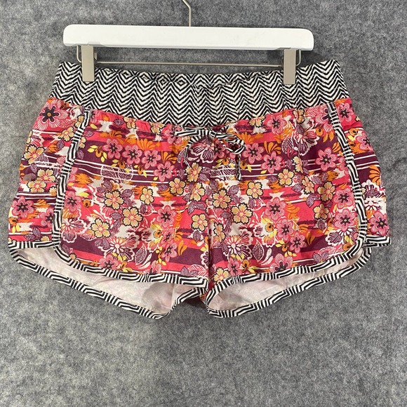 Athleta Shorts 10 Pink Floral Lanai Running Boardshort Mid Rise Athletic - Picture 1 of 11